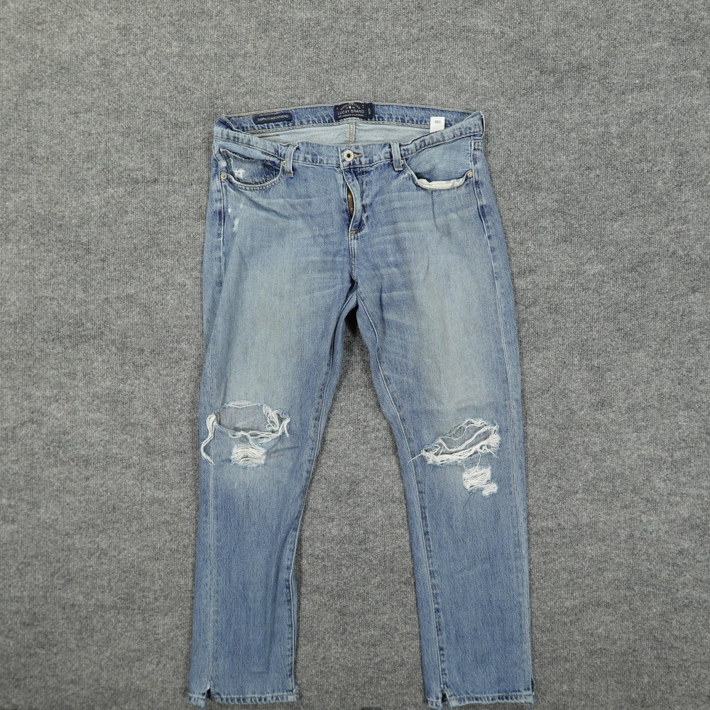 Lucky Brand Jeans Womens 8/29 Blue Sienna Slim Boyfriend Distressed Ripped Knee